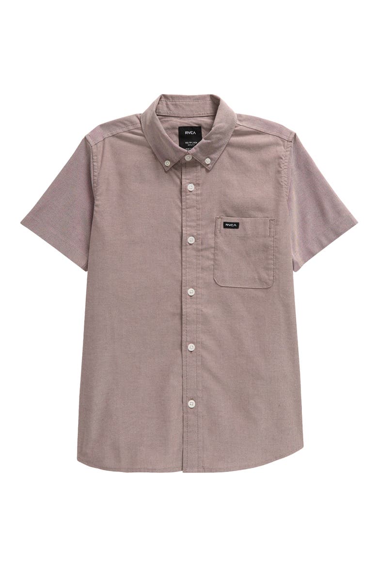 Kids' That'll Do Cotton Blend Button-Down Shirt, Main, color, PLUM ASH