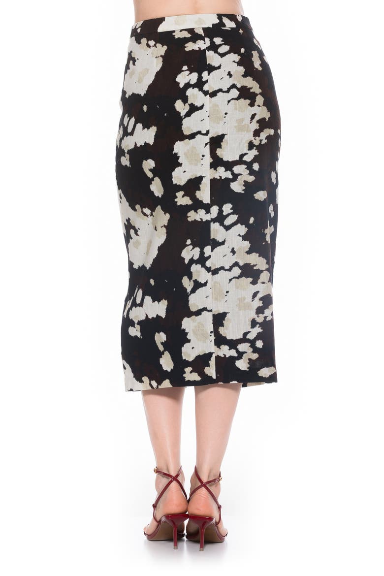 Carla Button Front Midi Skirt, Alternate, color, MULTI COW