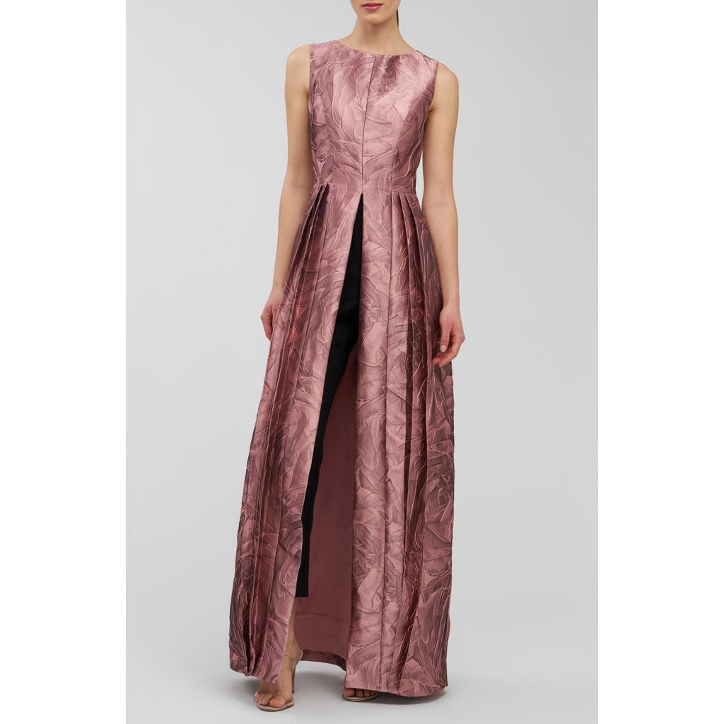 Kay Unger Hazel Metallic Sleeveless Maxi Jumpsuit In Multi