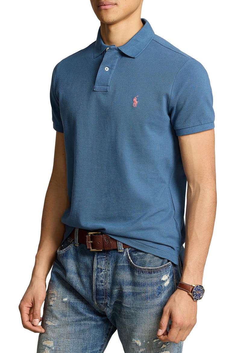 Classic Fit Piqué Polo, Main, color, CLANCY BLUE/ C3357