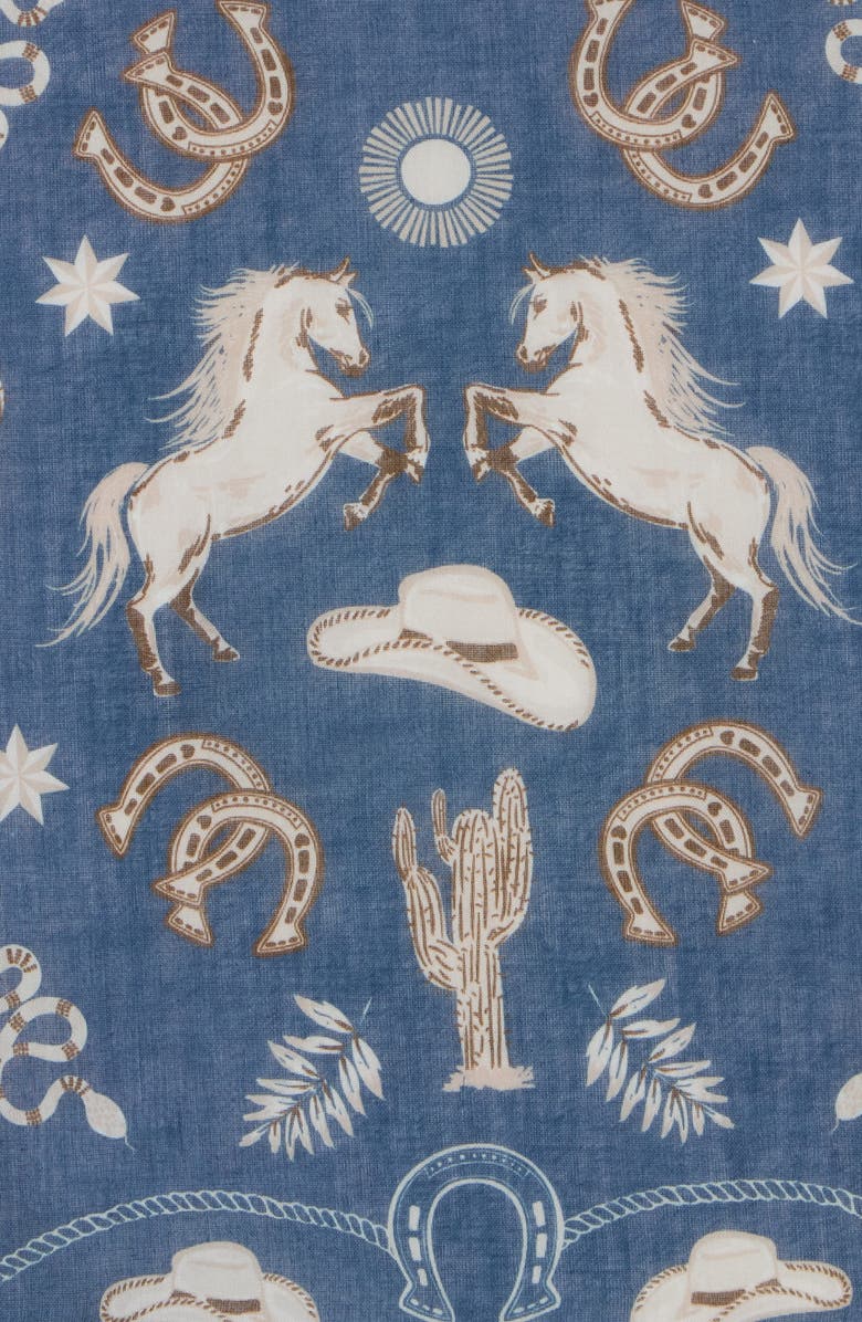 Melrose and Market Western Icon Bandana Scarf, Alternate, color, Navy Equestrian