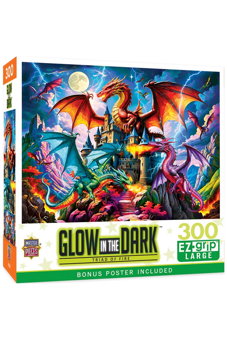 Triad of Fire 300 Piece Glow Puzzle, Main, color, Multicolor