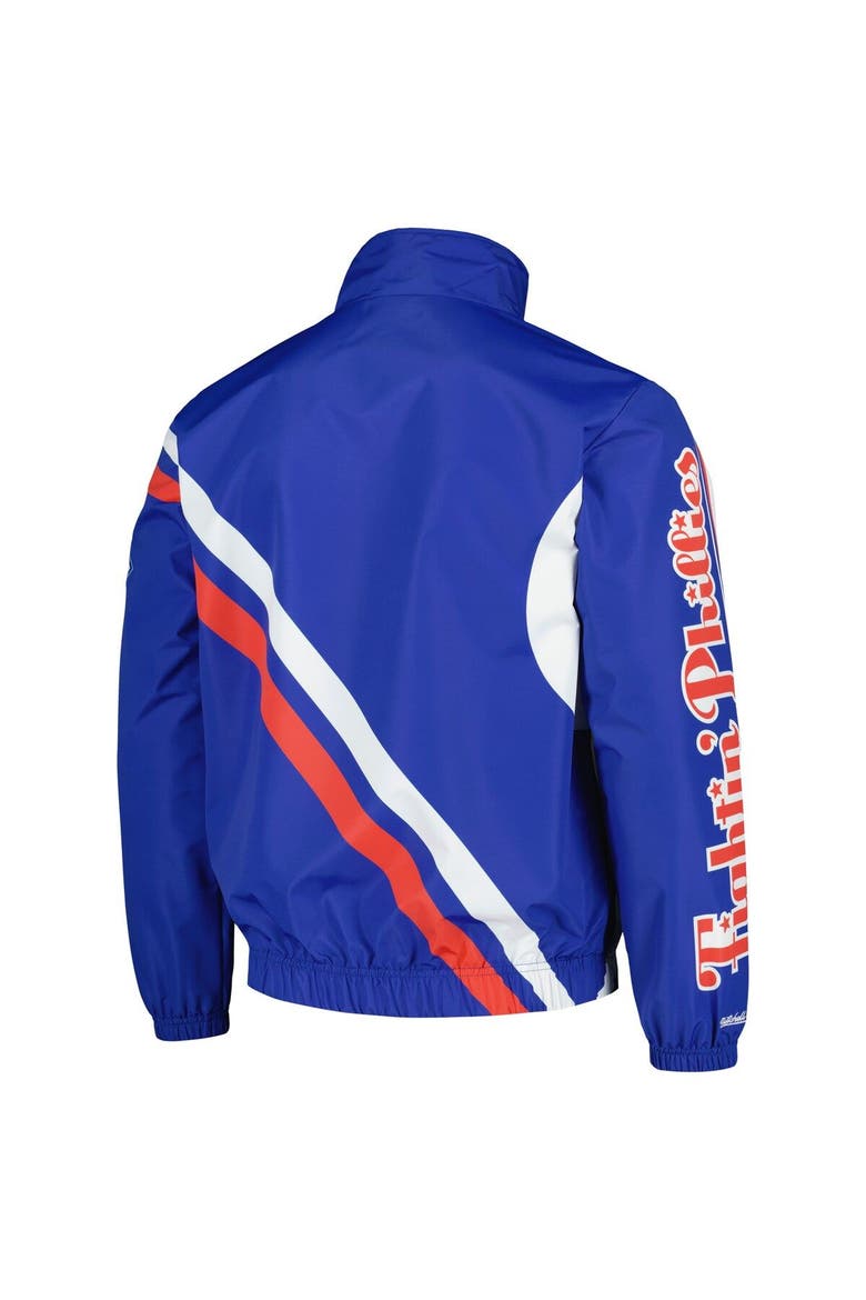 Men's Mitchell & Ness Royal Philadelphia Phillies Exploded Logo Warm Up Full-Zip Jacket, Alternate, color, Royal