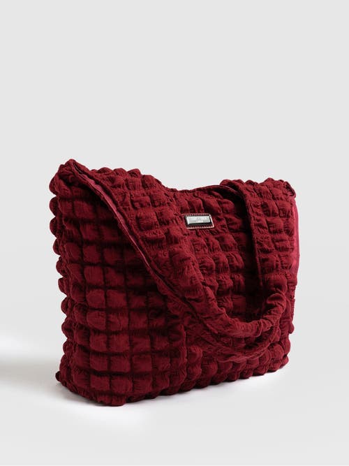 Saint And Sofia Saint + Sofia Soho Shoulder Tote Bag In Burgundy