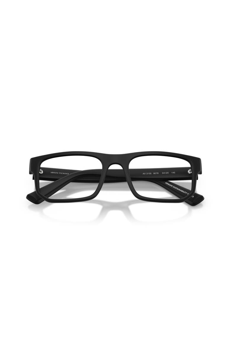 Armani Exchange 54mm Rectangle optical glasses, Alternate, color, Black