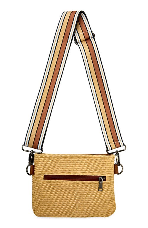 Think Royln Raffia Crossbody Bag In Brown
