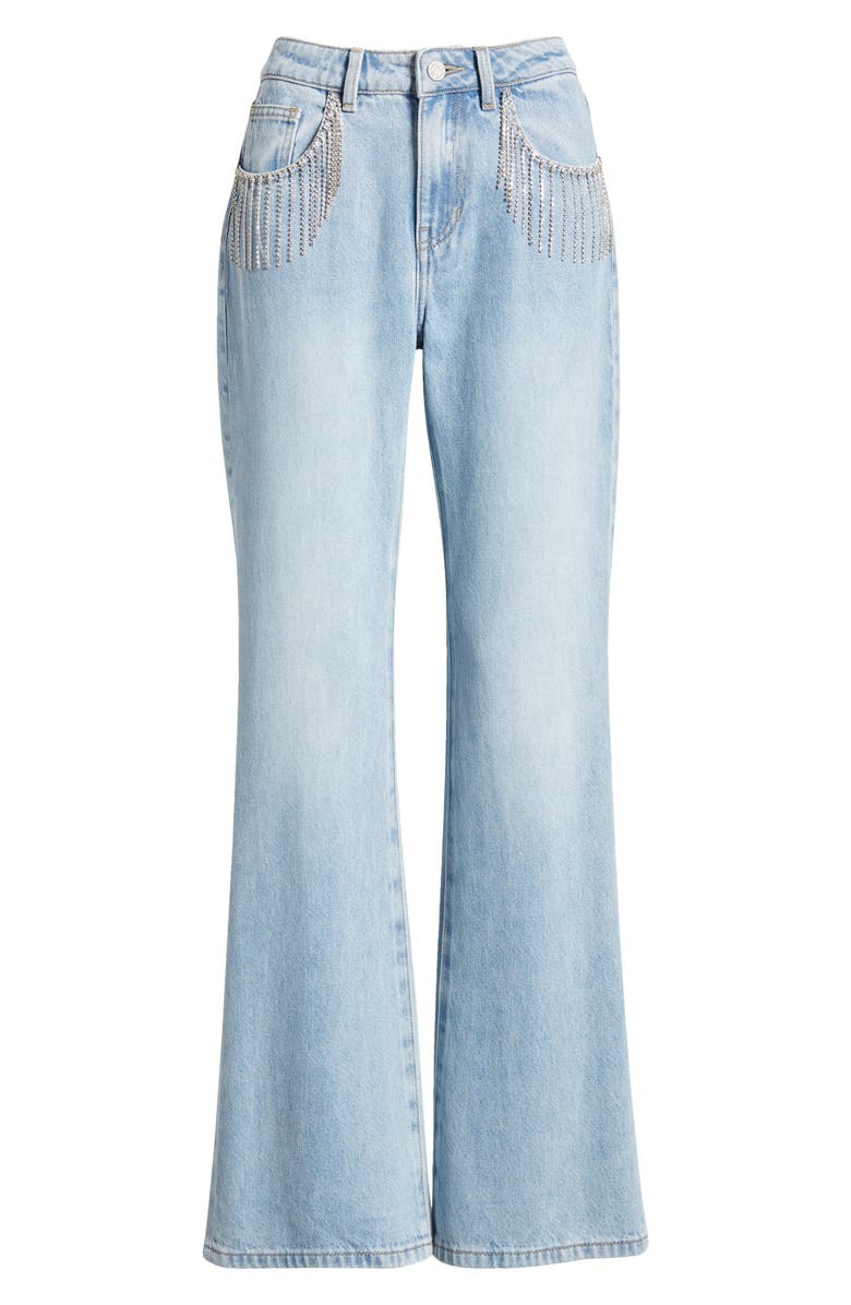 Ashley Mason Rigid Rhinestone Flare Jeans, Alternate, color, 