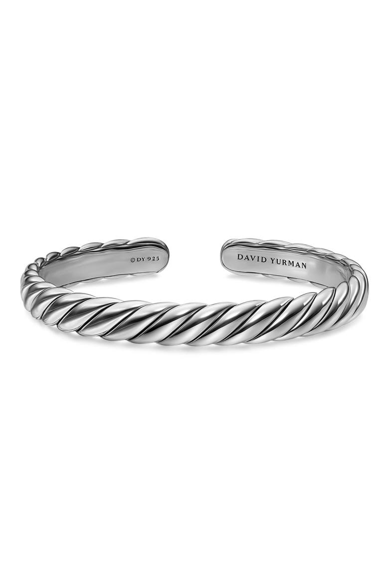 Sculpted Cable Flex Bracelet, 7.5mm, Alternate, color, SILVER