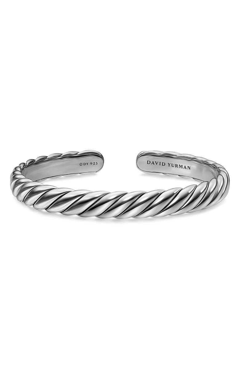 David Yurman Sculpted Cable Flex Bracelet, 7.5mm, Alternate, color, Silver