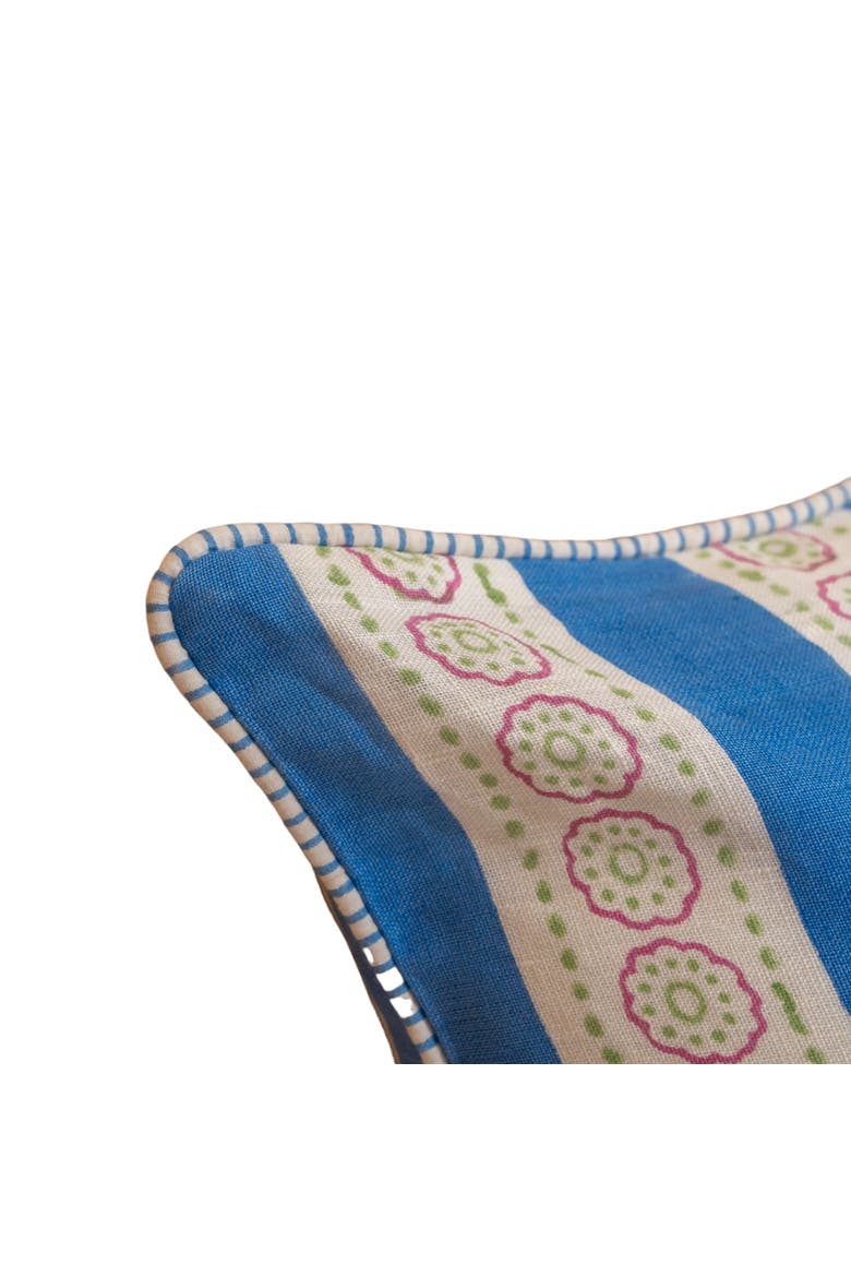 Malhaar Linen Pillow Cover, Alternate, color, Blue - 14" x 22"
