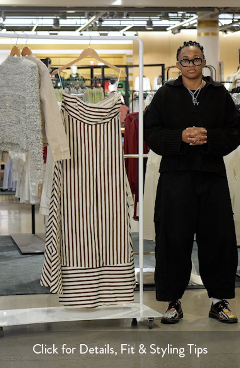 Bowie Stripe Strapless Cotton Maxi Dress, sales video thumbnail