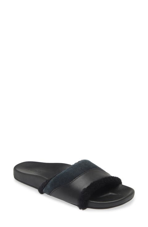 Hō‘ala Genuine Shearling Slide Sandal (Women)