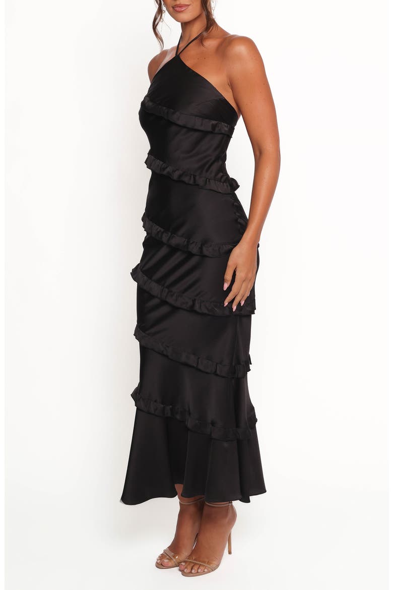 Roxanne Halter Maxi Dress, Alternate, color, BLACK