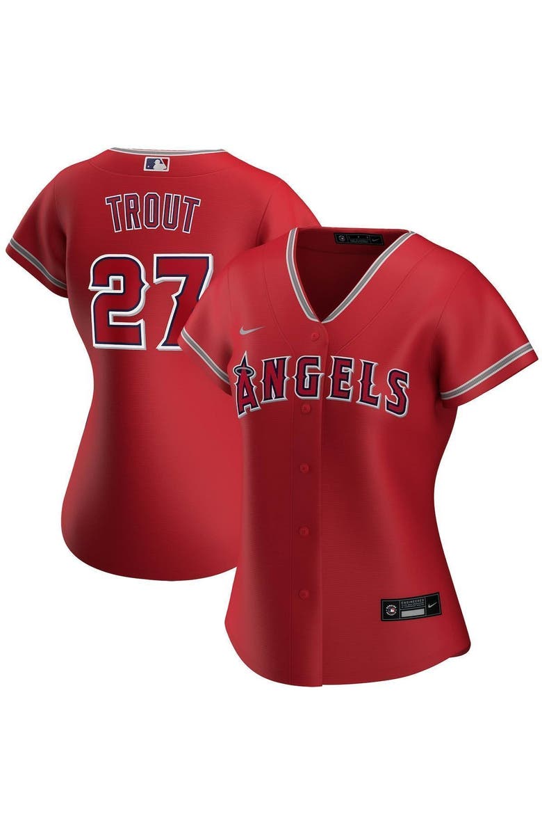 Nike Women's Nike Mike Trout Red Los Angeles Angels Alternate Replica Player Jersey, Main, color, Red