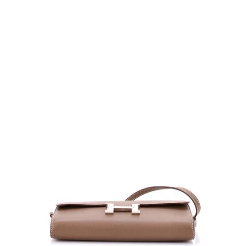 Pre-owned Hermes Hermes Constance To Go Wallet Evercolor In Brown