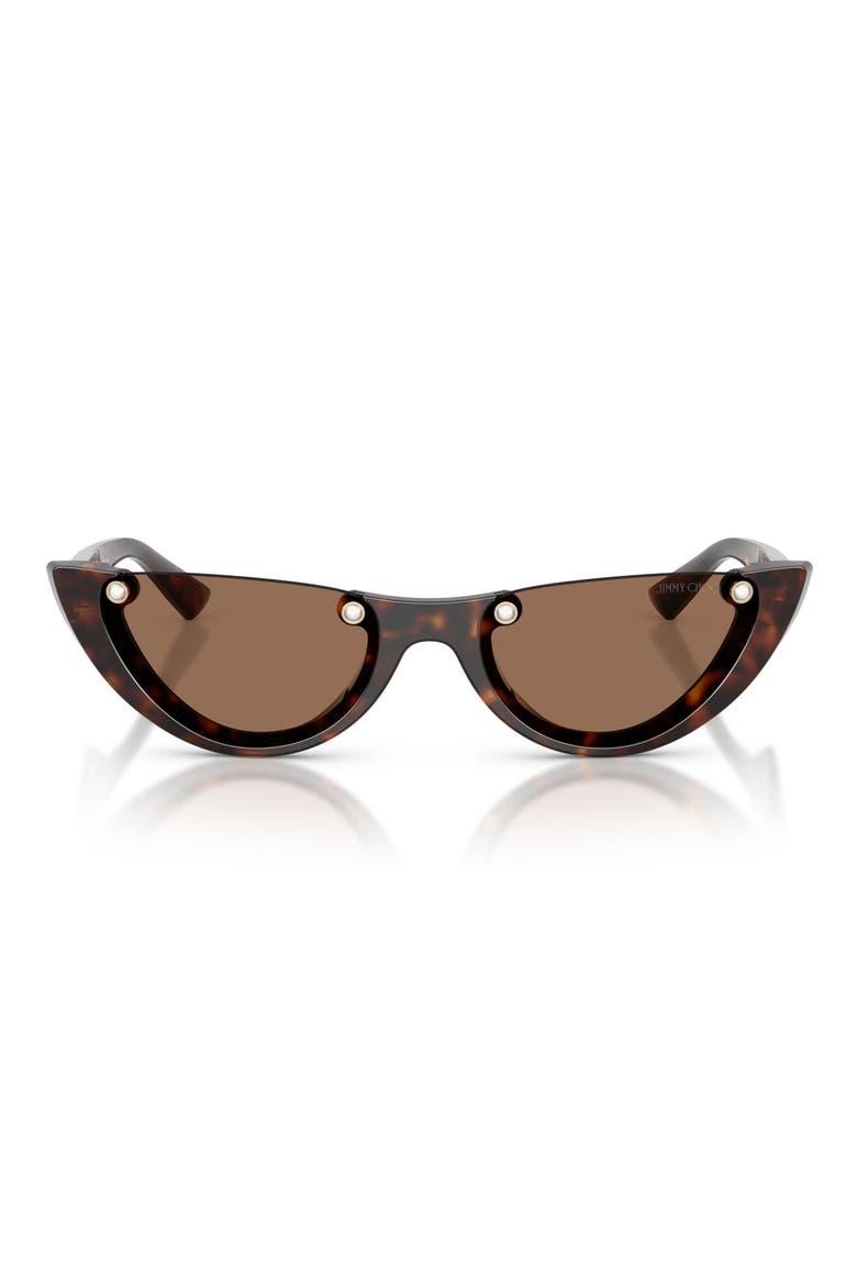 53mm Semi Rimless Oval Sunglasses, Main, color, HAVANA / DARK BROWN