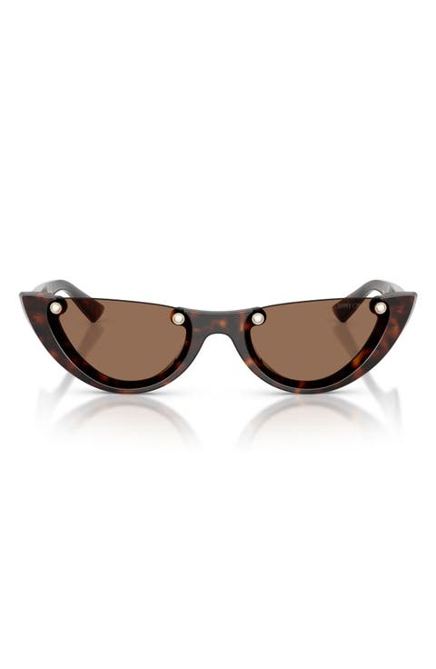 53mm Semi Rimless Oval Sunglasses