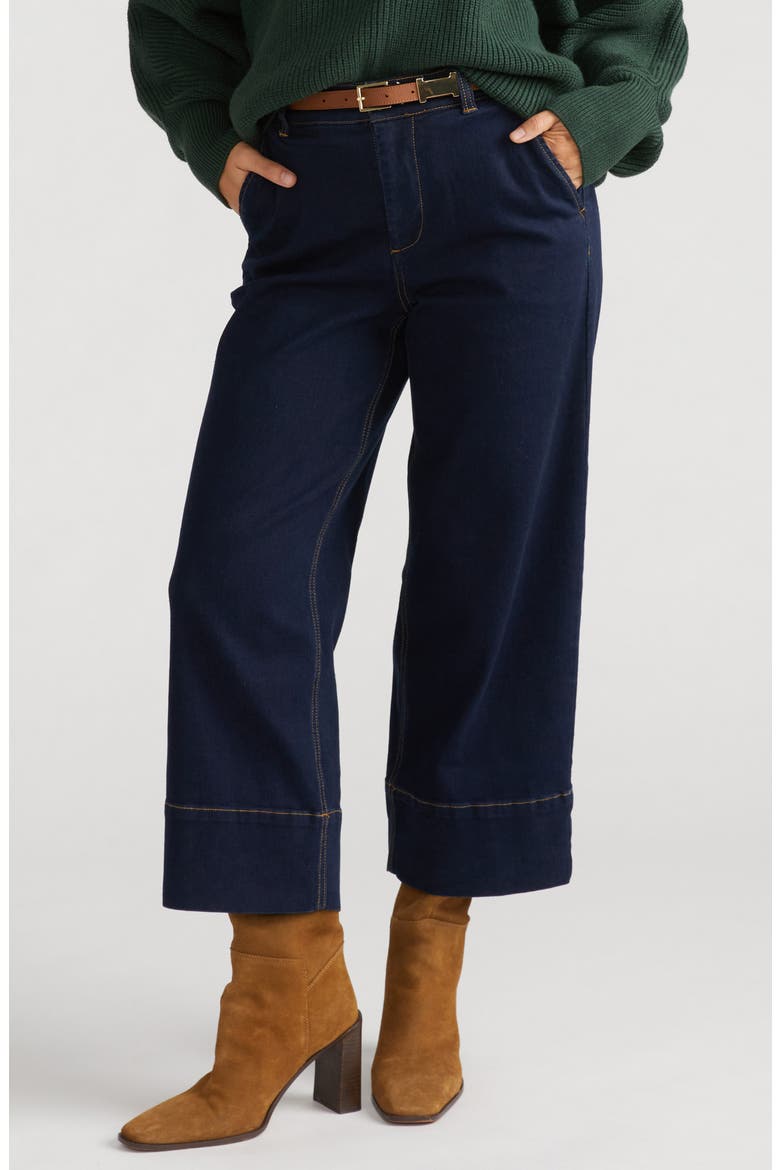 Carol High Waist Crop Jeans, Main, color, DARK INDIGO