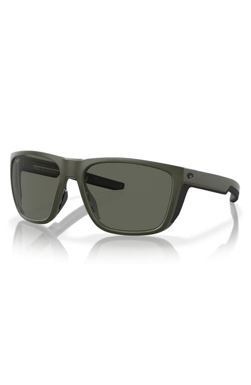Costa Del Mar 62mm Polarized Square Sunglasses In Black