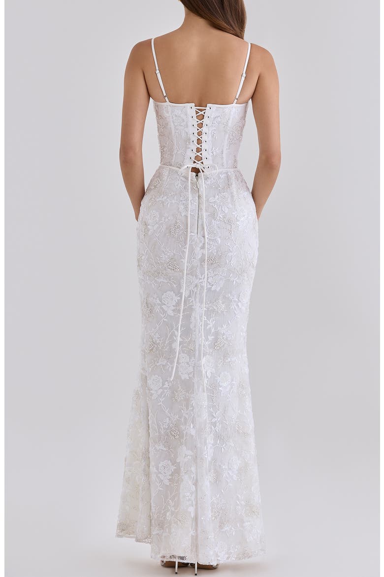 Naima Hand Beaded Gown, Alternate, color, WHITE