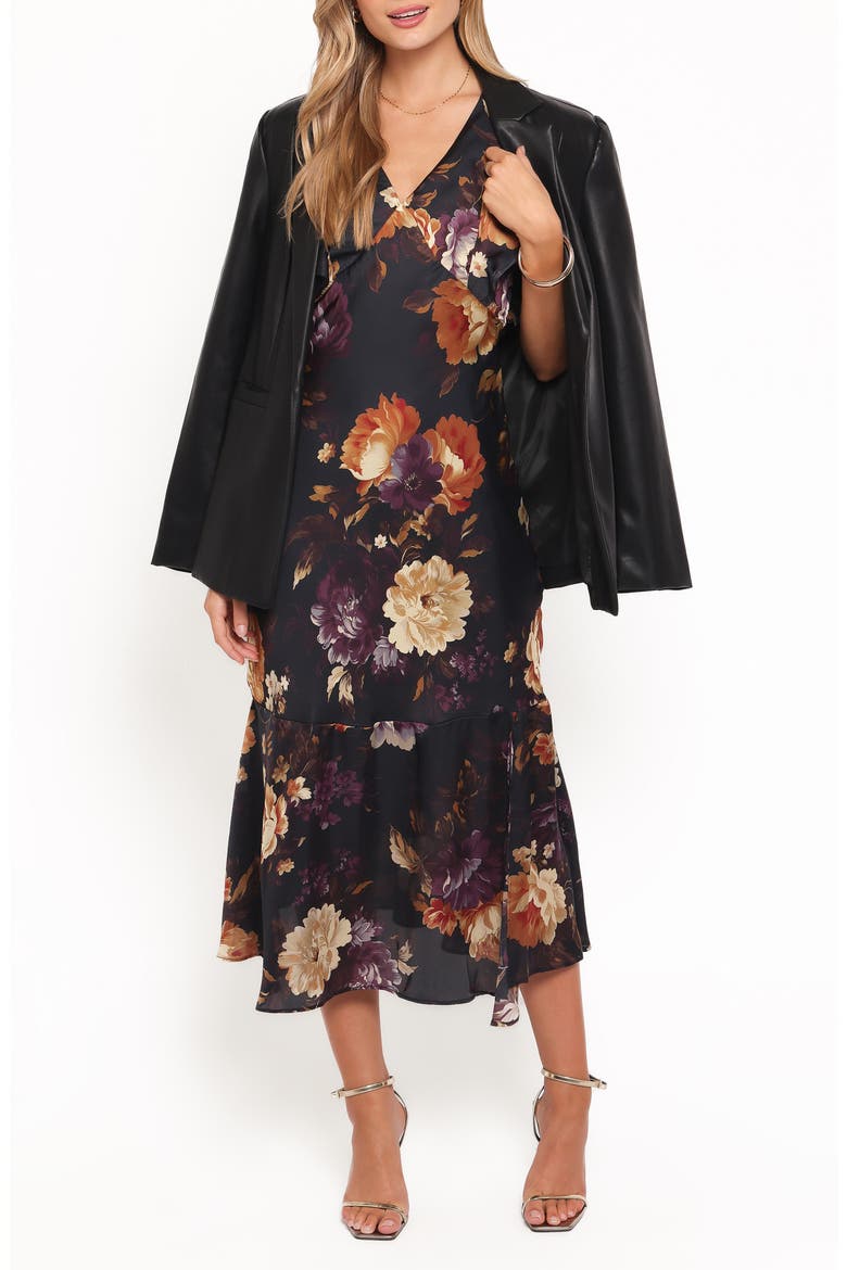 Evonne Floral Print Midi Dress, Alternate, color, NIGHTFALL FLORAL
