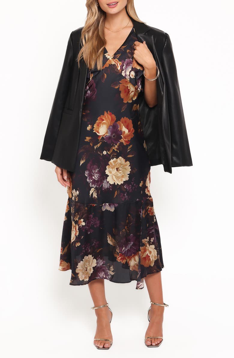 Petal & Pup Evonne Floral Print Midi Dress, Alternate, color, Nightfall Floral