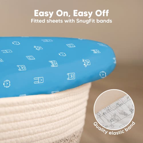 Keababies 2-pack Soothe Fitted Bassinet Sheets In Keapixel