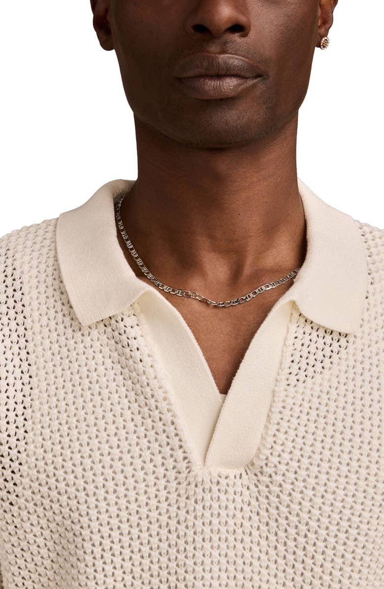Lucky Brand Pointelle Cotton Johnny Collar Polo Sweater, Alternate, color, Tofu