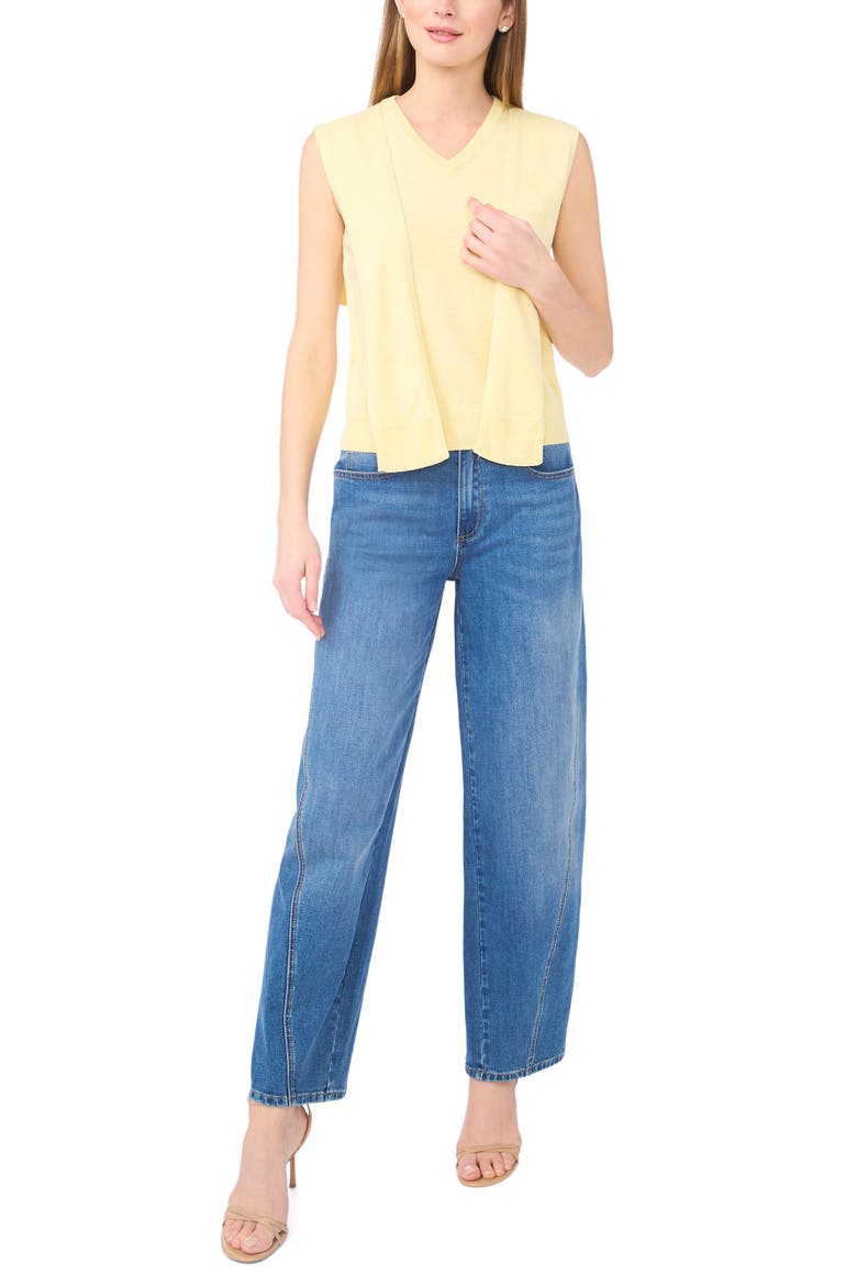 Tie Shoulder Sleeveless Sweater, Alternate, color, SOFT YELLOW
