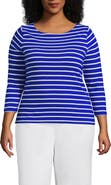 Lands' End Plus Size Mariner Jersey Boatneck Top