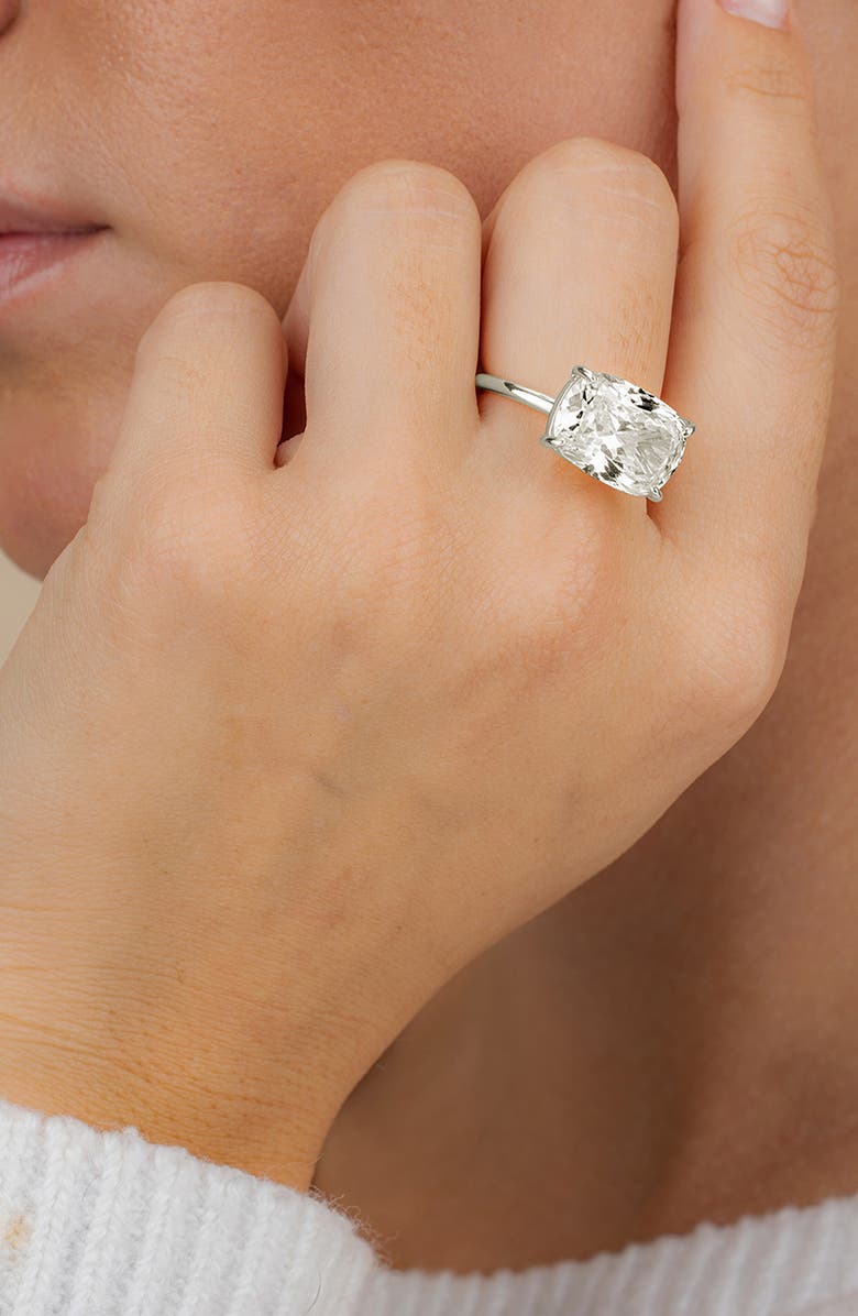 Sterling Forever East West Cubic Zirconia Ring, Alternate, color, Silver