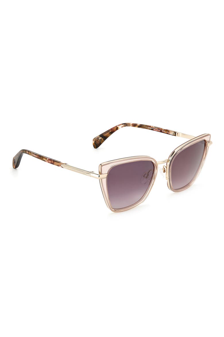 56mm Gradient Cat Eye Sunglasses, Alternate, color, BEIGE / BURGUNDY SHADED