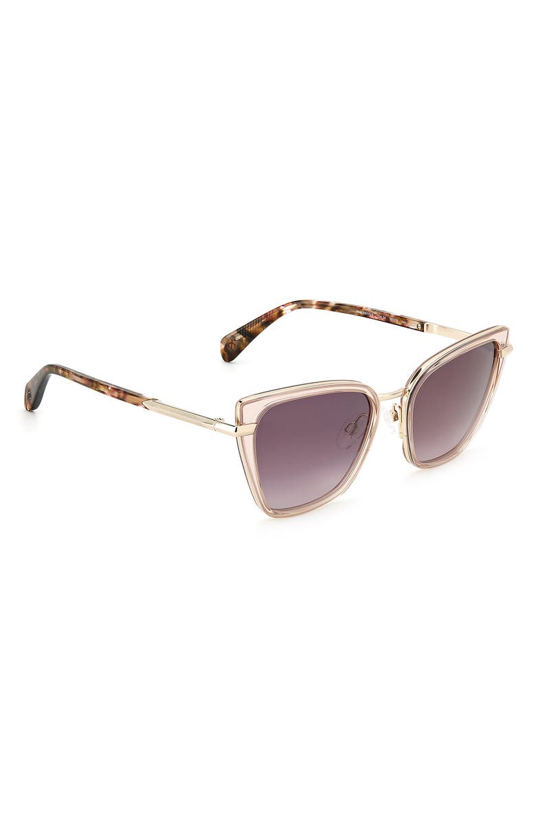 rag & bone 56mm Gradient Cat Eye Sunglasses, Alternate, color, Beige / Burgundy Shaded