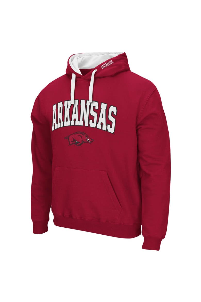 Men's Colosseum Cardinal Arkansas Razorbacks Big & Tall Arch & Logo 2.0 Pullover Hoodie, Alternate, color, Cardinal