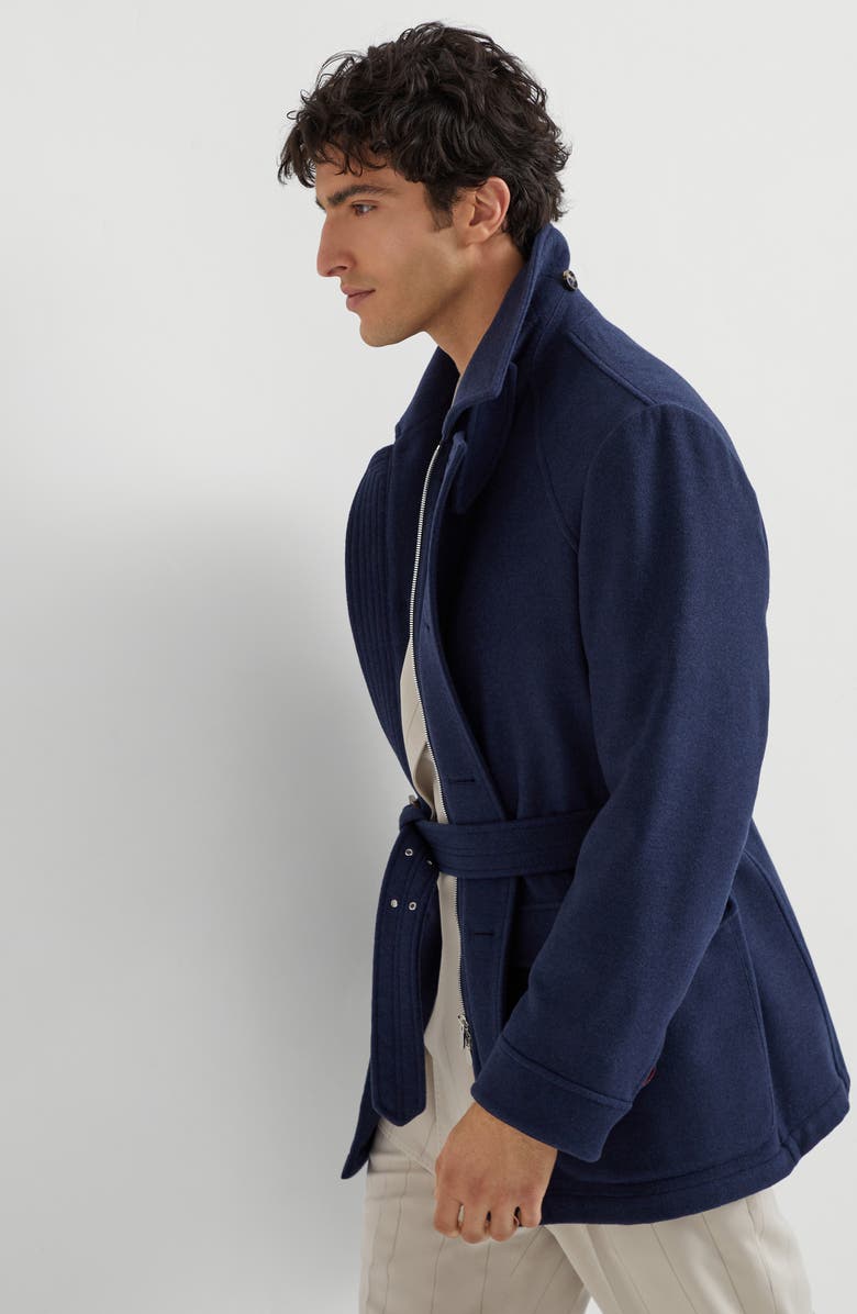 Brunello Cucinelli Belted safari jacket, Alternate, color, Blue