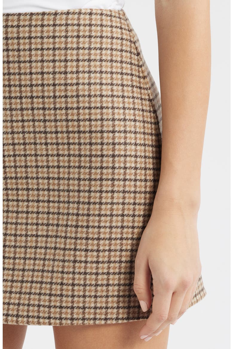Double Face Wool Miniskirt, Alternate, color, DARK COCOA