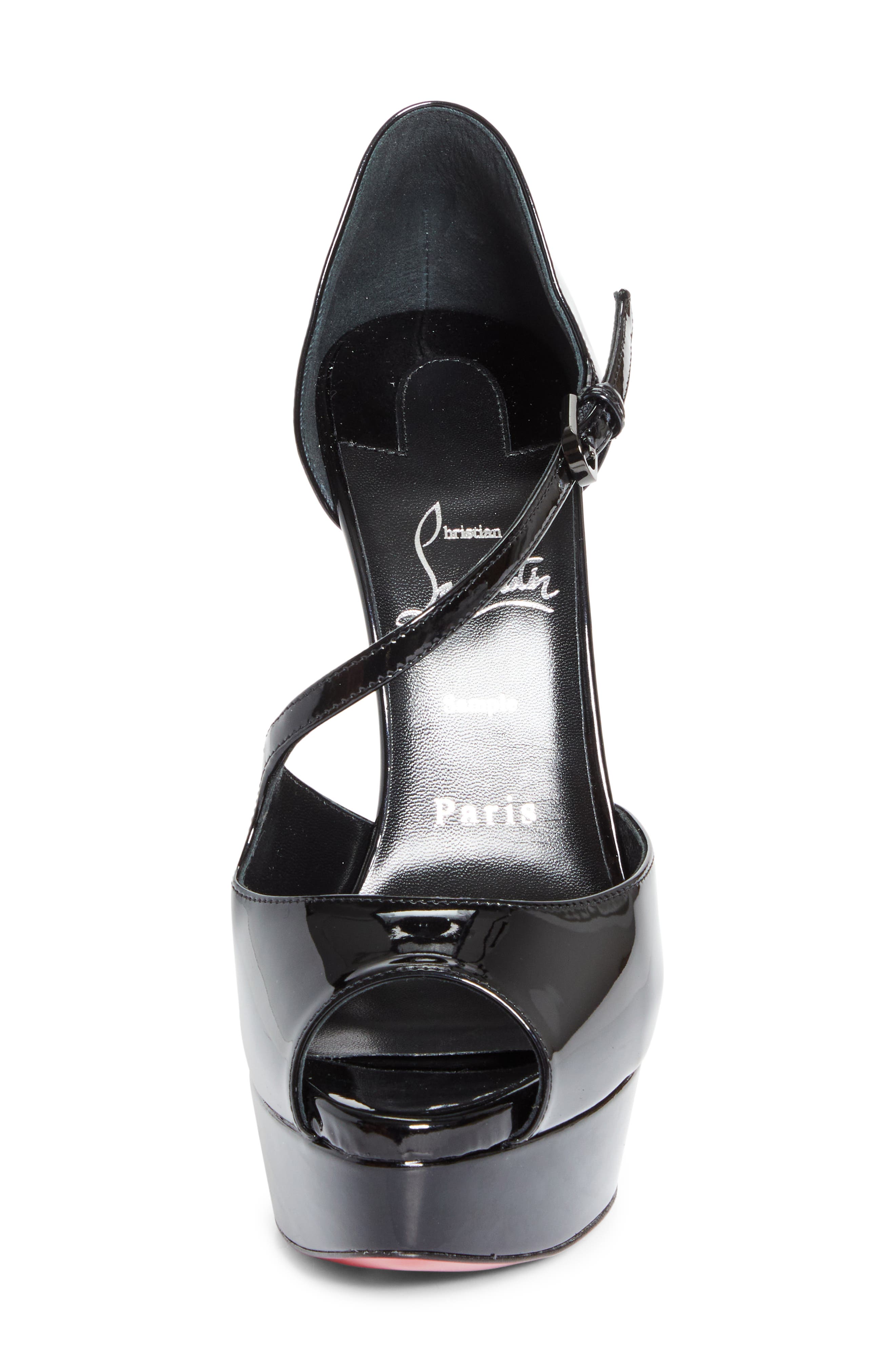 Christian Louboutin Miss Zigourata Alta Platform Peep Toe Sandal, Alternate, color, Black
