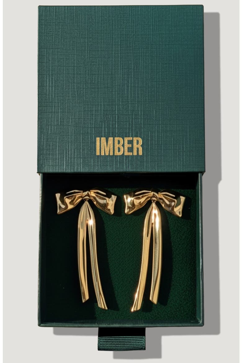 Bow Statement Drop Earrings, Main, color, GOLD