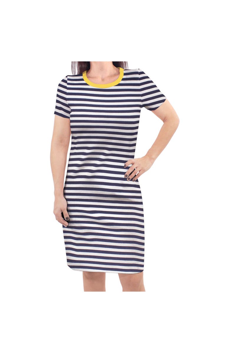 Touched by Nature Women T-Shirt Dress, Main, color, Navy Yellow
