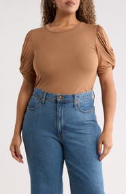 Renee C Ruched Sleeve Top