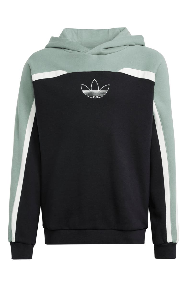 adidas Originals Kids' Trefoil Embroidered Cotton French Terry Hoodie, Main, color, 