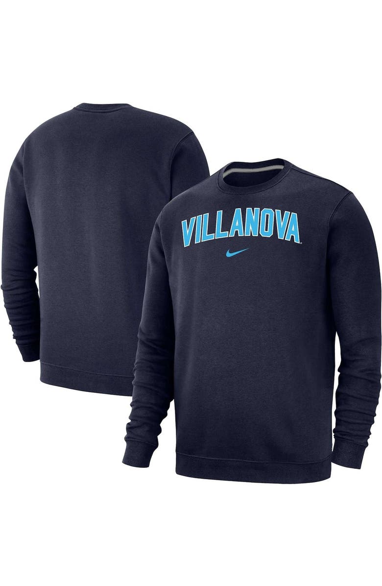 Nike Men's Nike Navy Villanova Wildcats Arch Club Fleece Pullover Sweatshirt, Main, color, 