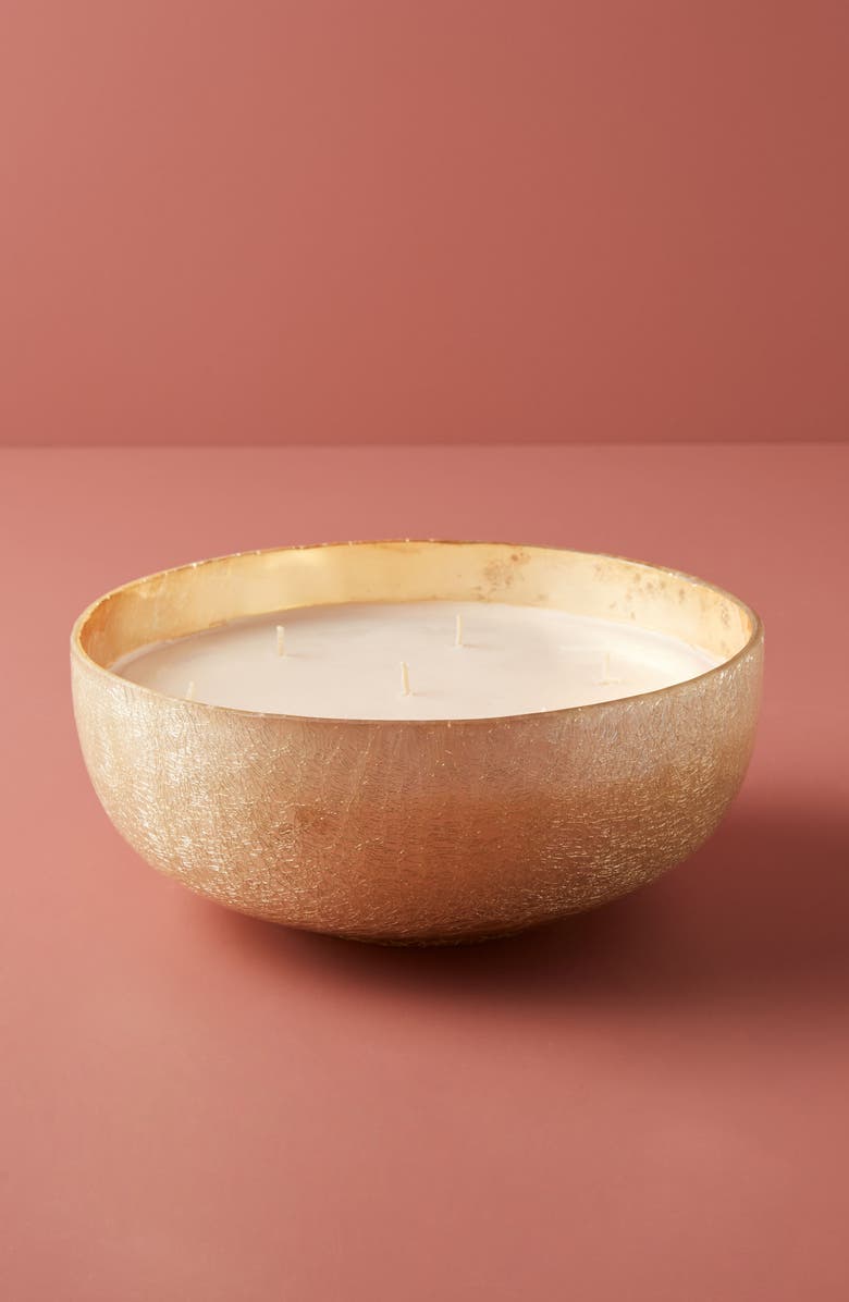 Anthropologie Home Anthropologie Low Large Craquelle Glass Candle, Main, color, 