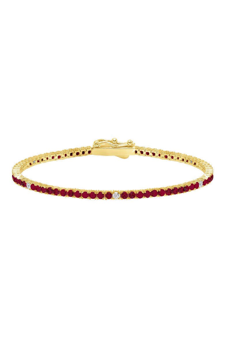 Cubic Zirconia Tennis Bracelet, Main, color, RUBY