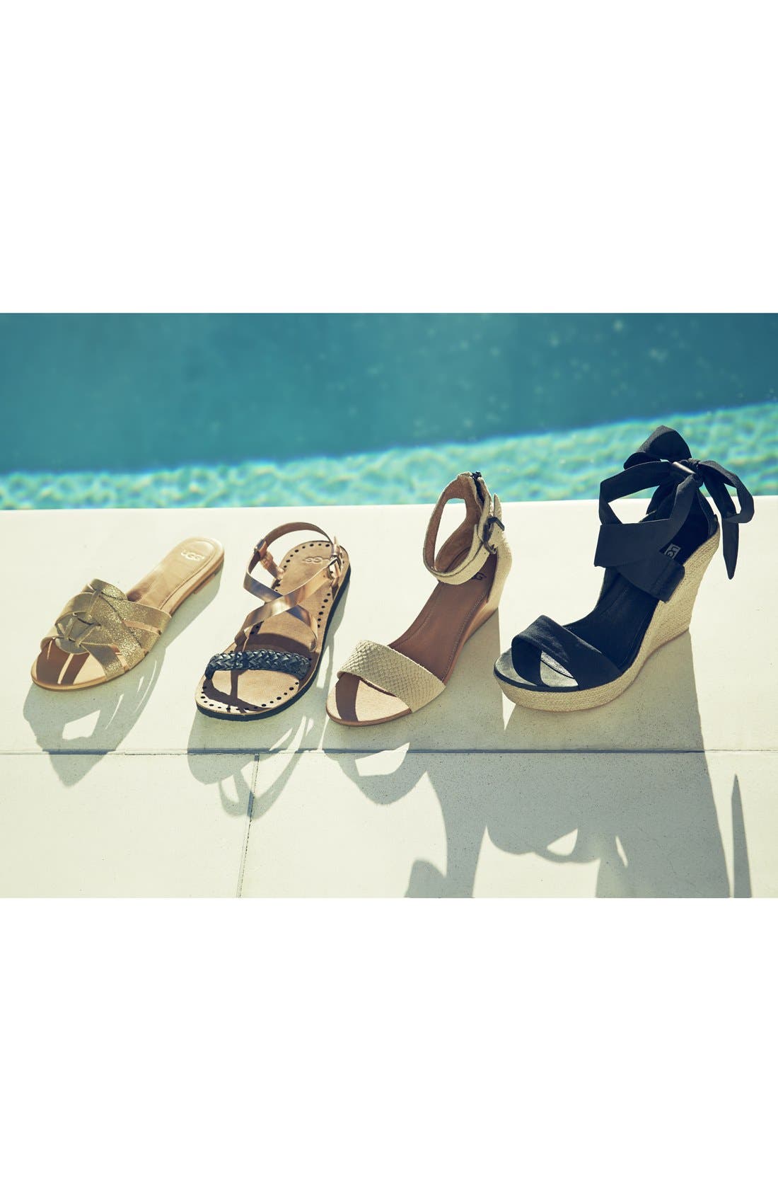 Australia 'Char Mar' Ankle Cuff Wedge Sandal, Alternate, color, BLACK