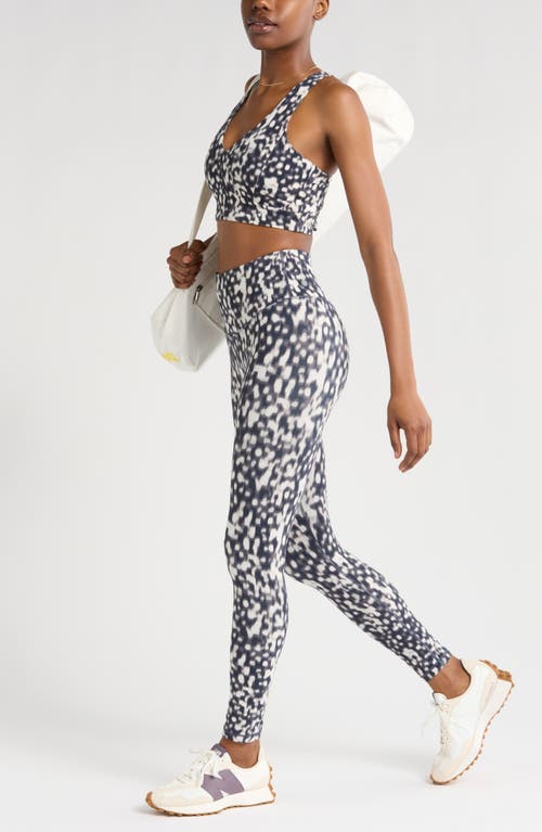 Zella Studio Luxe Print High Waist Pocket 7/8 Leggings In Navy Tortoise Shell