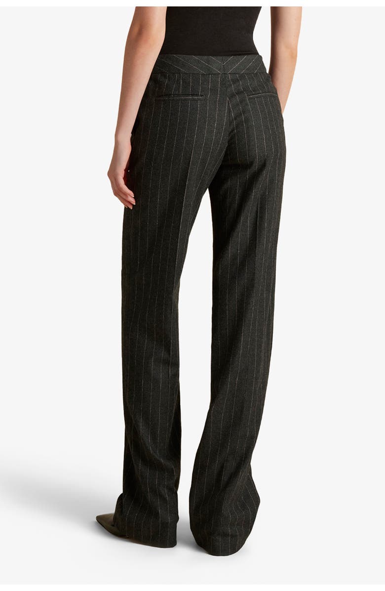 Marina Moscone Wool Pinstripe Tailored Trouser, Alternate, color, Charcoal/Camellia