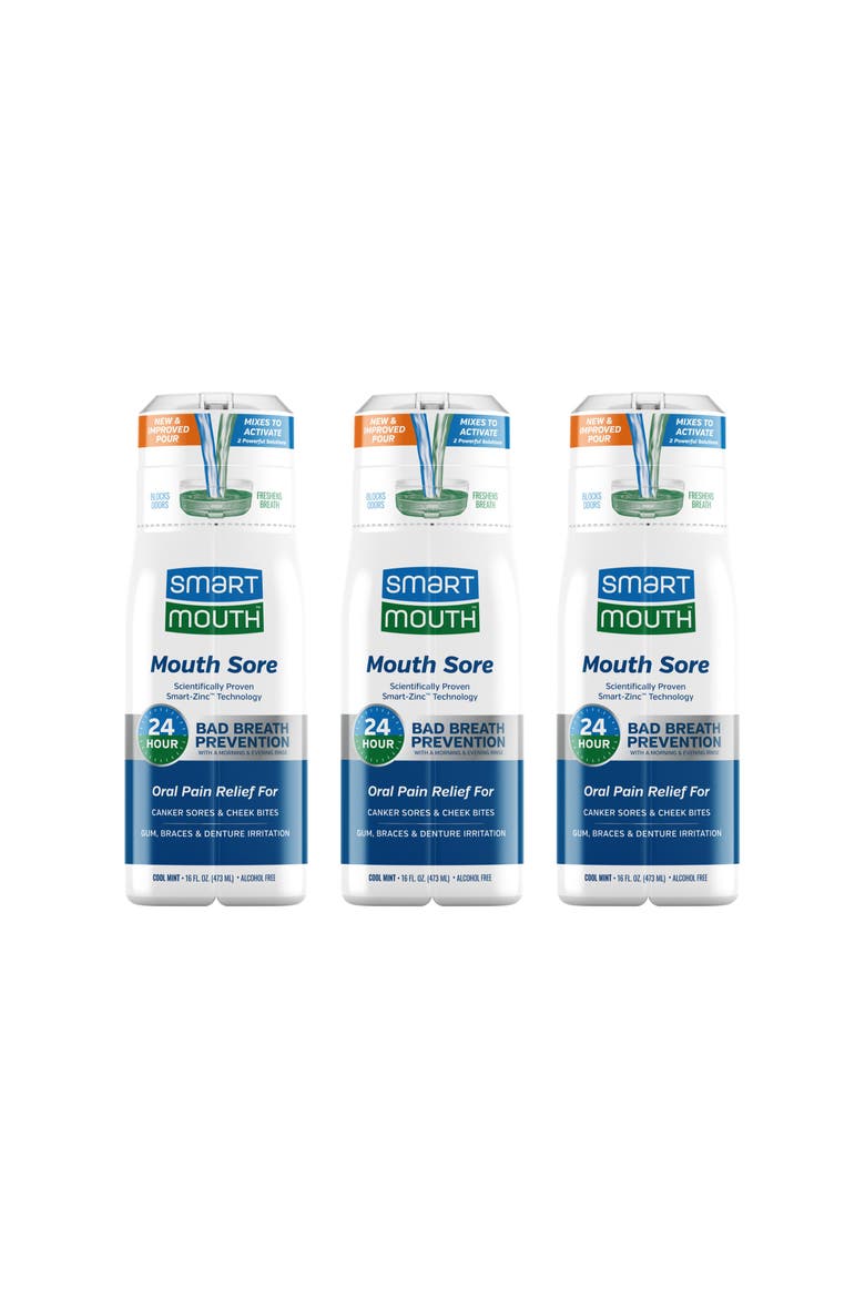 Zinc Activated Oral Pain Relief Mouthwash 16 fl oz, 3-Pack, Main, color, Cool Mint