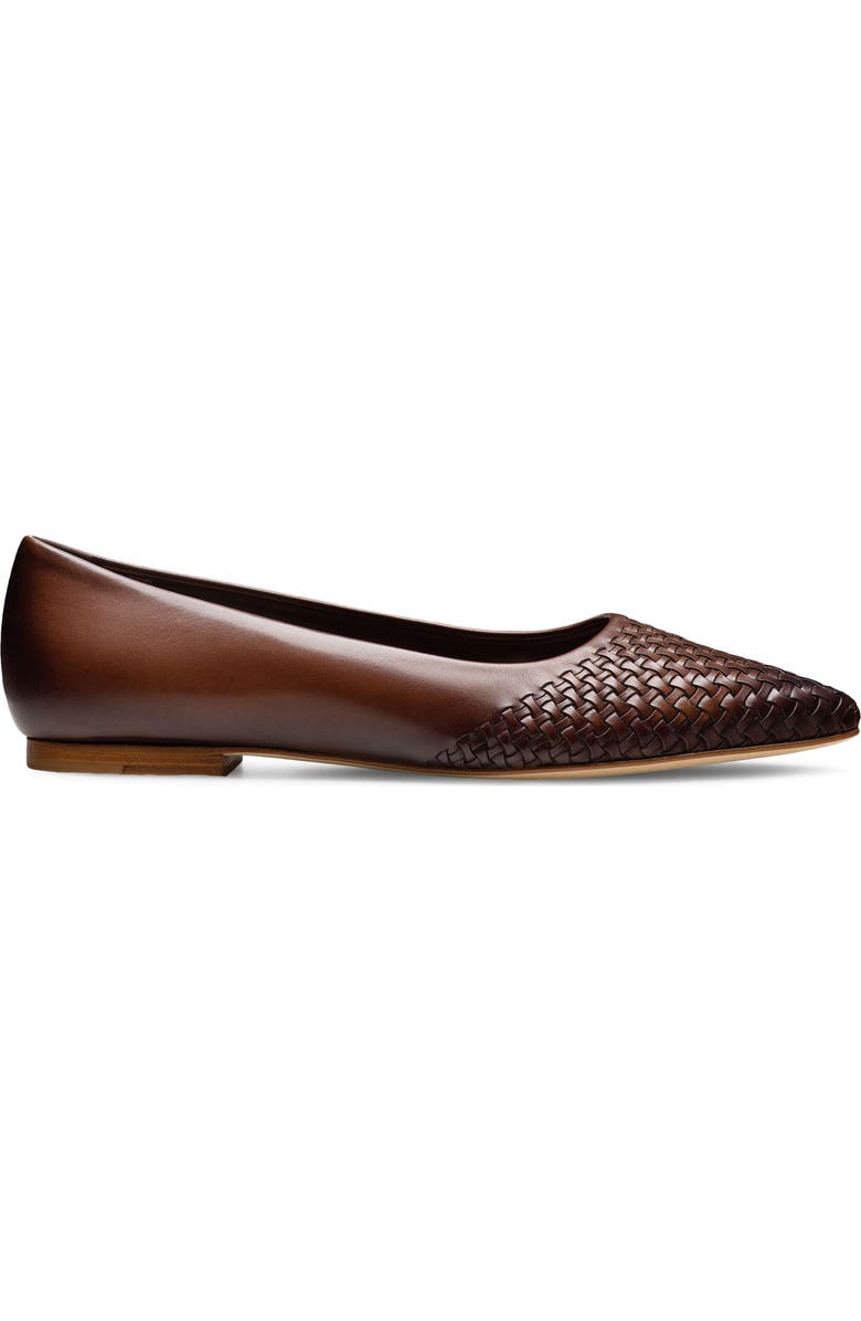 Magnanni Stasia Woven Pointed Toe Flat, Alternate, color, Brown
