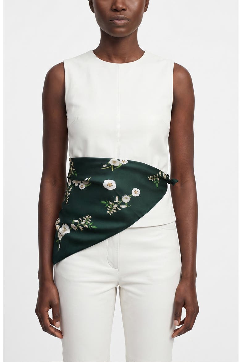 Lily Garden Double Sided Silk Scarf, Alternate, color, Green